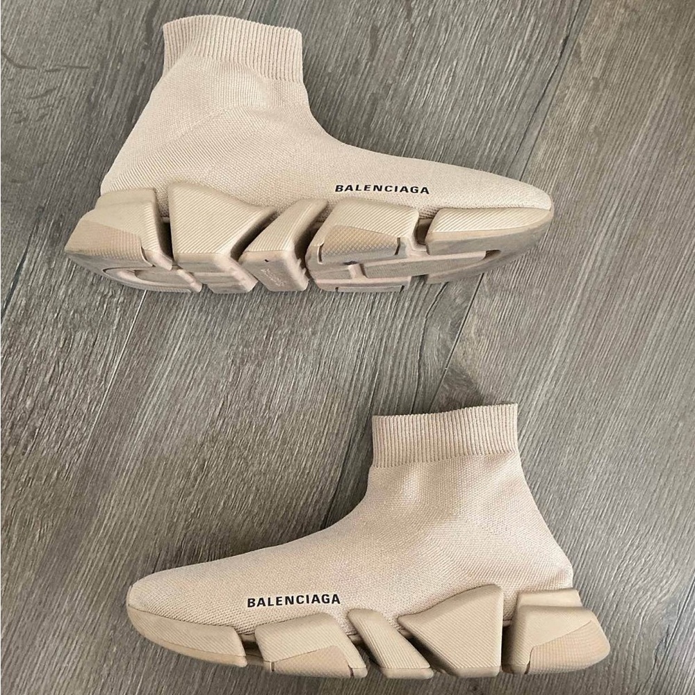 Balenciaga Light Beige Knit Sneakers